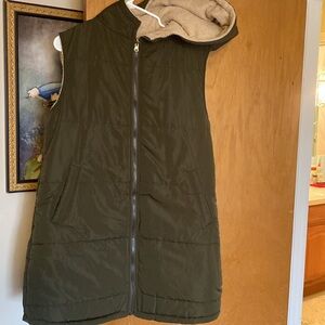 BTFBM army green Sherpa vest/car lengthJacket